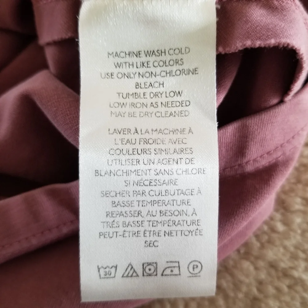We The Free Pink Mauve Slouchy Oversized Cropped V Neck Top Size S